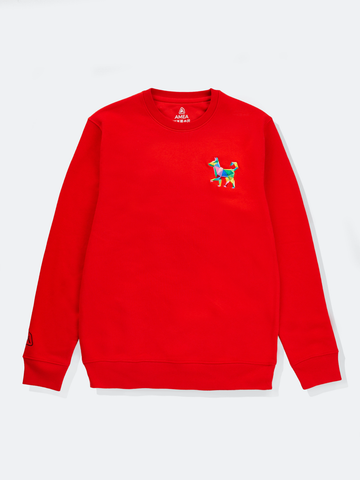 AMEA - Dog - Red - Embroidered Lunar Chinese Zodiac Jumper