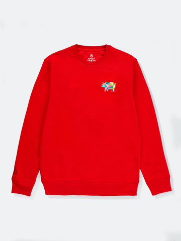 AMEA - Pig - Red - Embroidered Lunar Chinese Zodiac Jumper