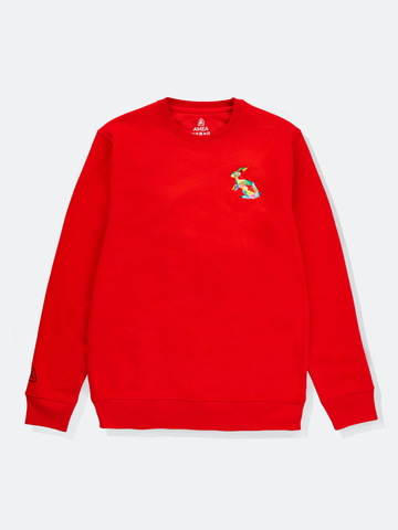 AMEA - Rabbit - Red - Embroidered Lunar Chinese Zodiac Jumper