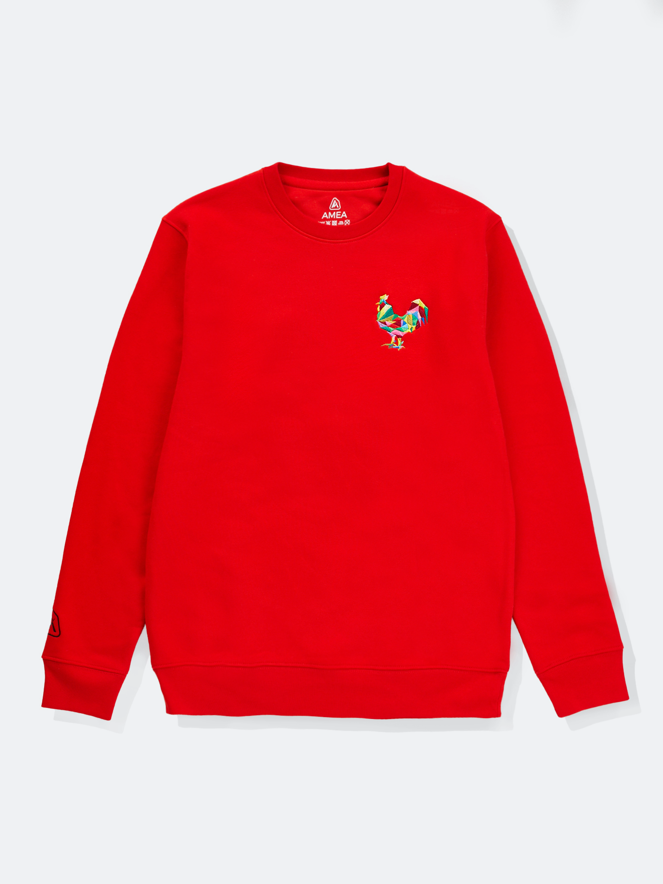 AMEA - Rooster - Red - Embroidered Lunar Chinese Zodiac Jumper